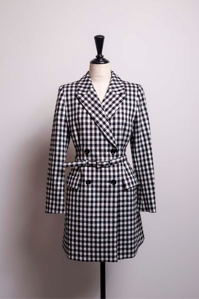 ベルトマークギンガムジャケットドレス – shéller / シェリエ 