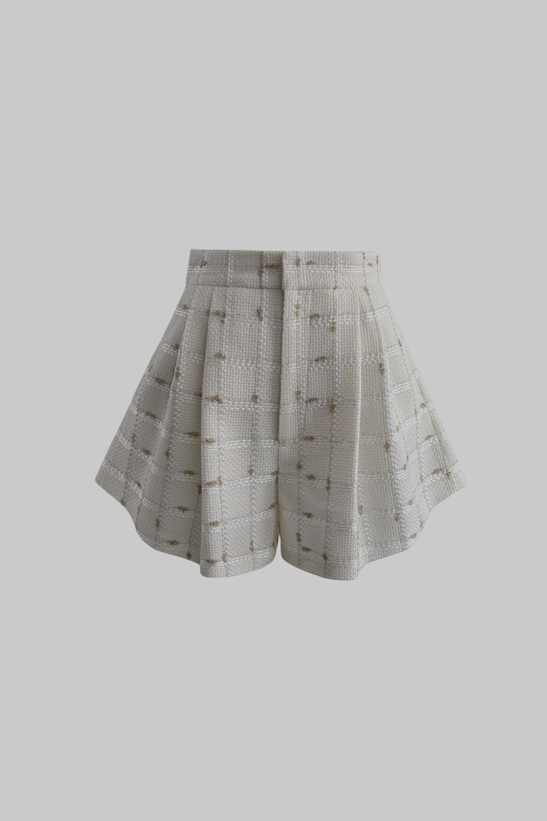 【新品】candy check tweed short pants white candy check tweed short pants – shéller / シェリエ