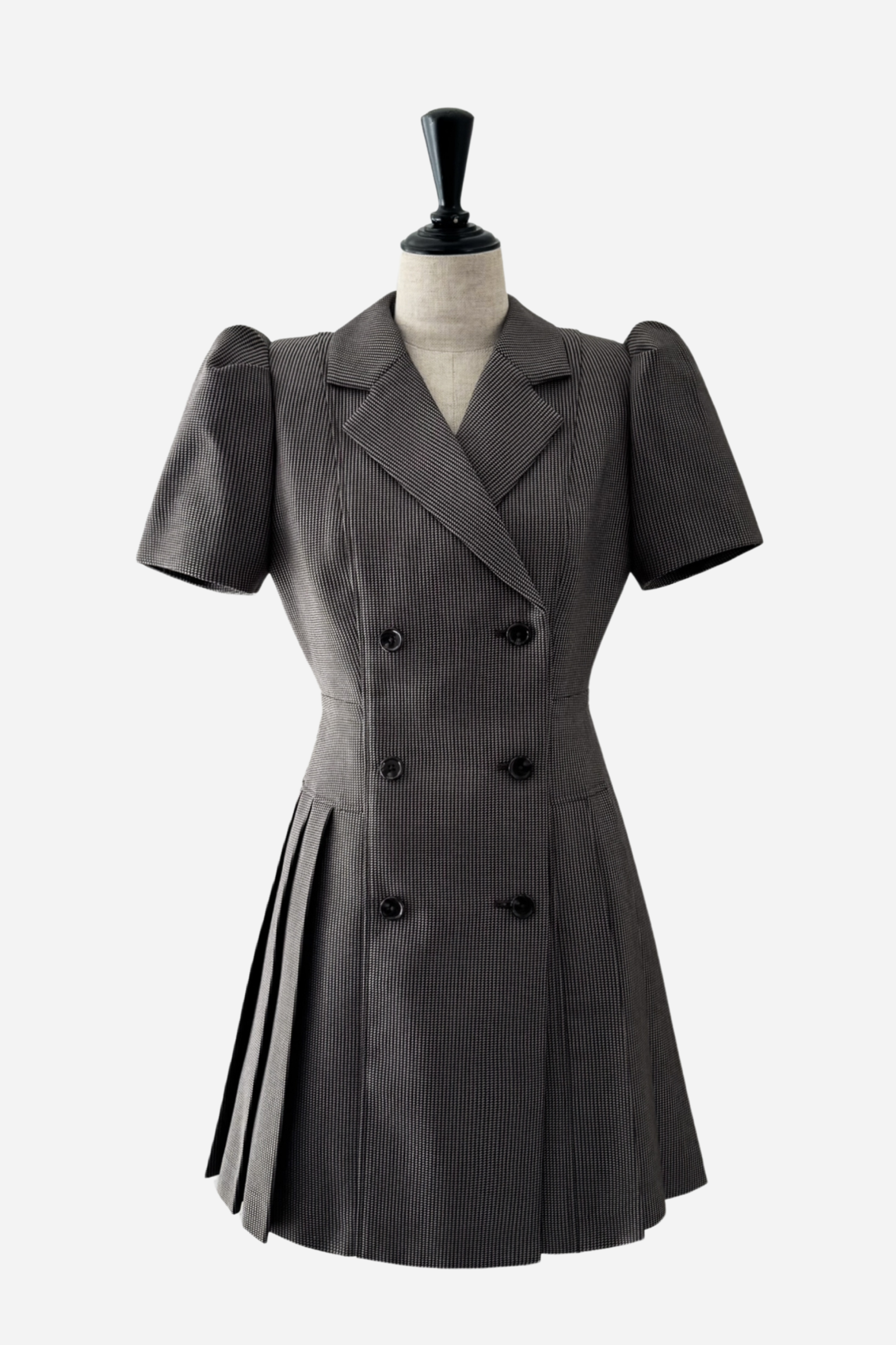 sheller シェリエ パフスリーブプリーツジャケットドレス puff sleeve pleated jacket dress – shéller / シェリエ