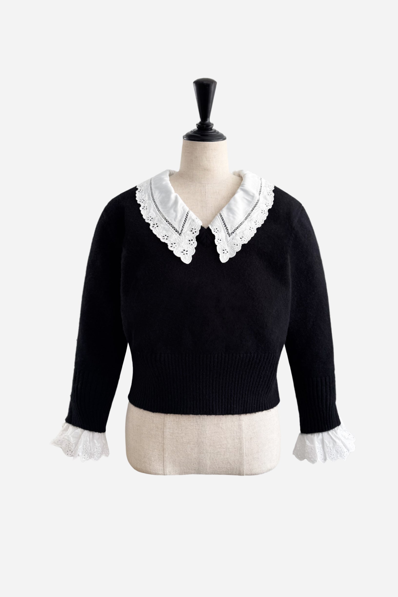 lace collar knit tops – shéller / シェリエ lace collar knit tops – shéller / シェリエ