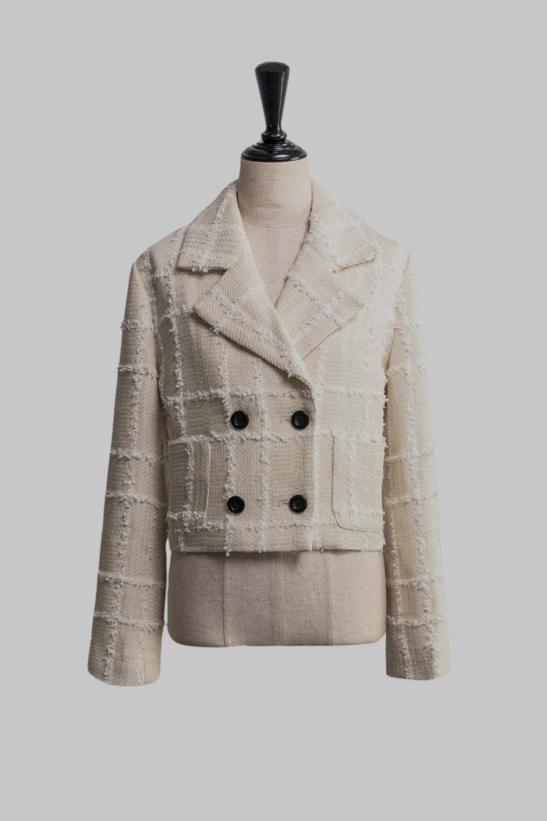 shellerシェリエ ラメツイードジャケット Fサイズ glitter check tweed jacket – shéller / シェリエ