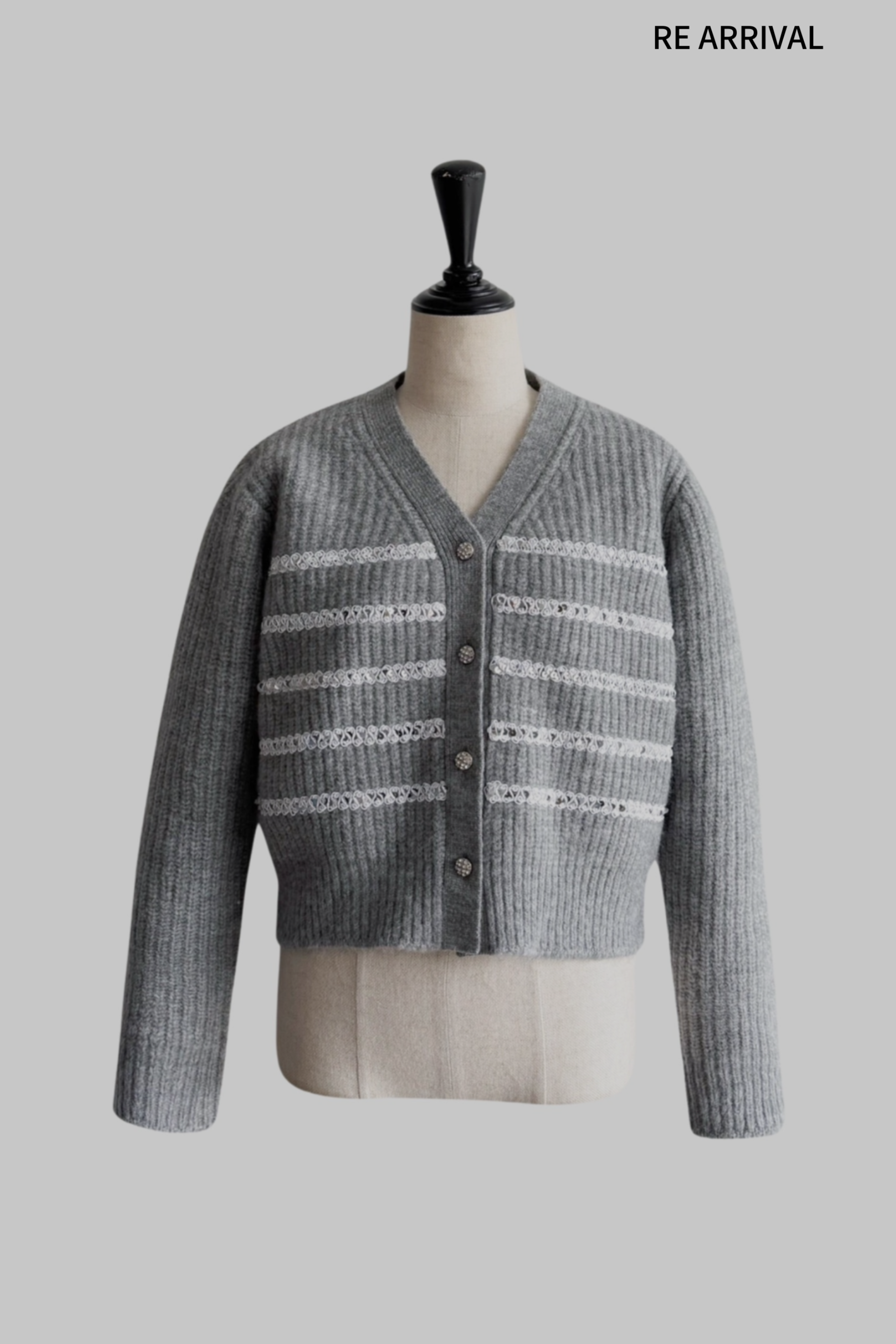 spangle stripe knit cardigan – shéller / シェリエ spangle stripe knit cardigan – shéller / シェリエ