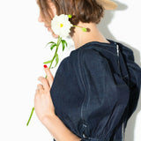 balloon sleeve denim dress