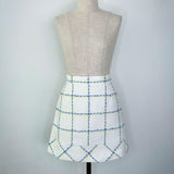 BACK ZIP diamond tweed mini skirt