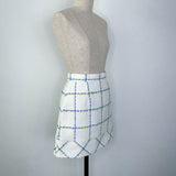 BACK ZIP diamond tweed mini skirt