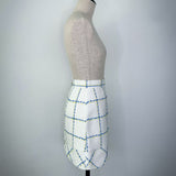 BACK ZIP diamond tweed mini skirt