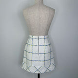 BACK ZIP diamond tweed mini skirt