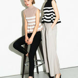 stripe peplum knit tops