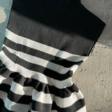 stripe peplum knit tops