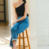 straight denim pants