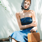robe midi en jean avec fermeture éclair au dos