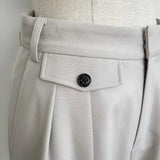 Flap Pocket Tuck Wide Pants