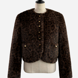 Leopard Fur Gold Button Jacket
