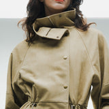 Suede-Like Drawstring Jacket