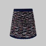 jupe en tricot tweed bicolore