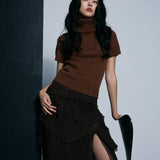 Half Sleeve Cable Turtle Knit