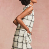 Window Check Tweed Mini Dress