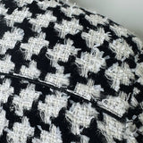 leather combination tweed blouson