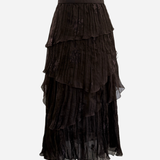 Flower Embroidery Ruffle Skirt