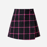 Graph check wrap culottes