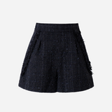 Brilliant fringe tweed short pants
