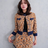 cardigan en tricot tweed bicolore