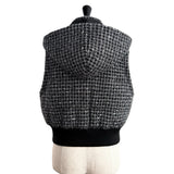 4way shiny tweed padded jacket