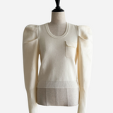 sh power shoulder knit tops