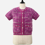 cardigan en tweed à carreaux