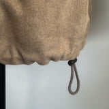 Suede-Like Drawstring Jacket