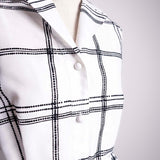 robe chemise longue à carreaux floqués