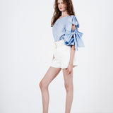 waist mark denim like short pants