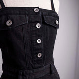 robe midi en jean avec fermeture éclair au dos