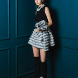 fur line tweed culottes