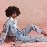 Flower Bijou Straight Denim