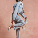 Flower Bijou Straight Denim