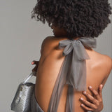 Tiered Tulle Back Ribbon Dress