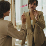 veste sur mesure à double boutonnage avec motif cousu