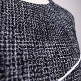 mini-robe en tweed à plis creux