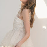 flower lace glitter peplum tops