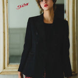 veste sur mesure à double boutonnage avec motif cousu