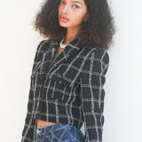 5th check tweed jacket