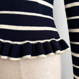 Gold Button Frill Knit Set up