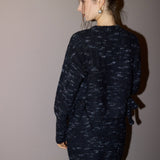 Speckled side ribbon knit