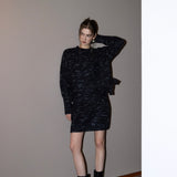 Speckled knit mini skirt