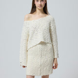 bijou button bubble cropped knit