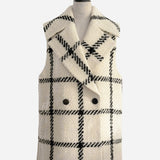 big check tweed gilet