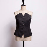 bustier love à boutons recouverts
