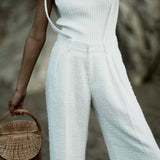 2way tweed tuck pants