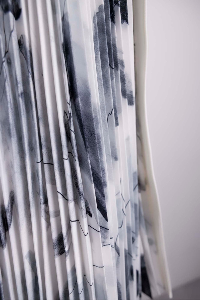 side pleats paint dress – shéller / シェリエ